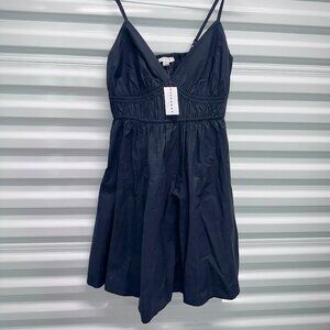Topshop Strappy Flippy Mini Dress in Black, Size 6